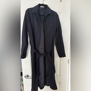 Navy Button-Up Long Coat